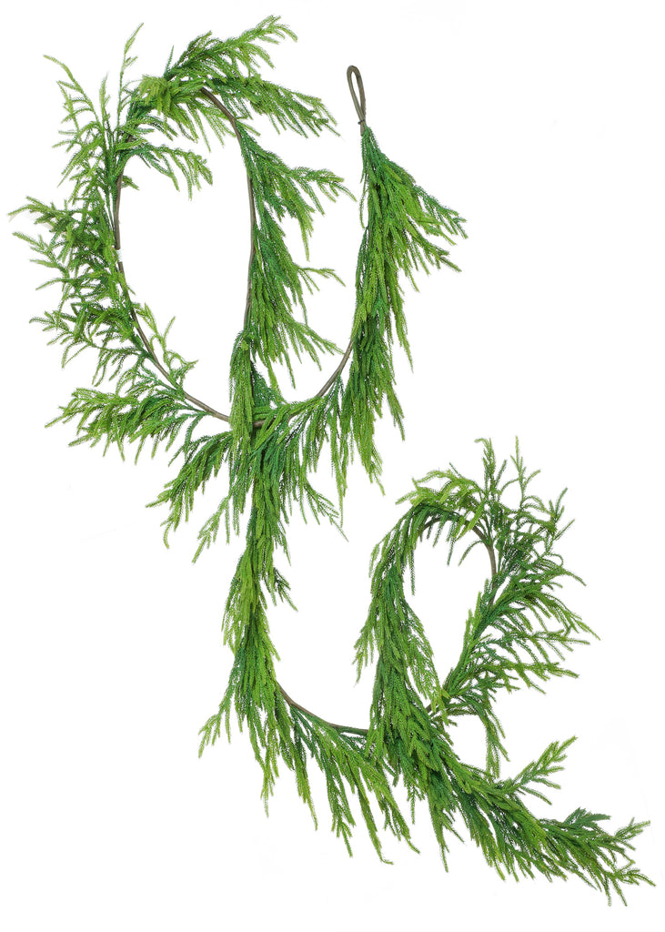 Natural Touch Norfolk Pine Garland - 180" - Cozy Cottontail