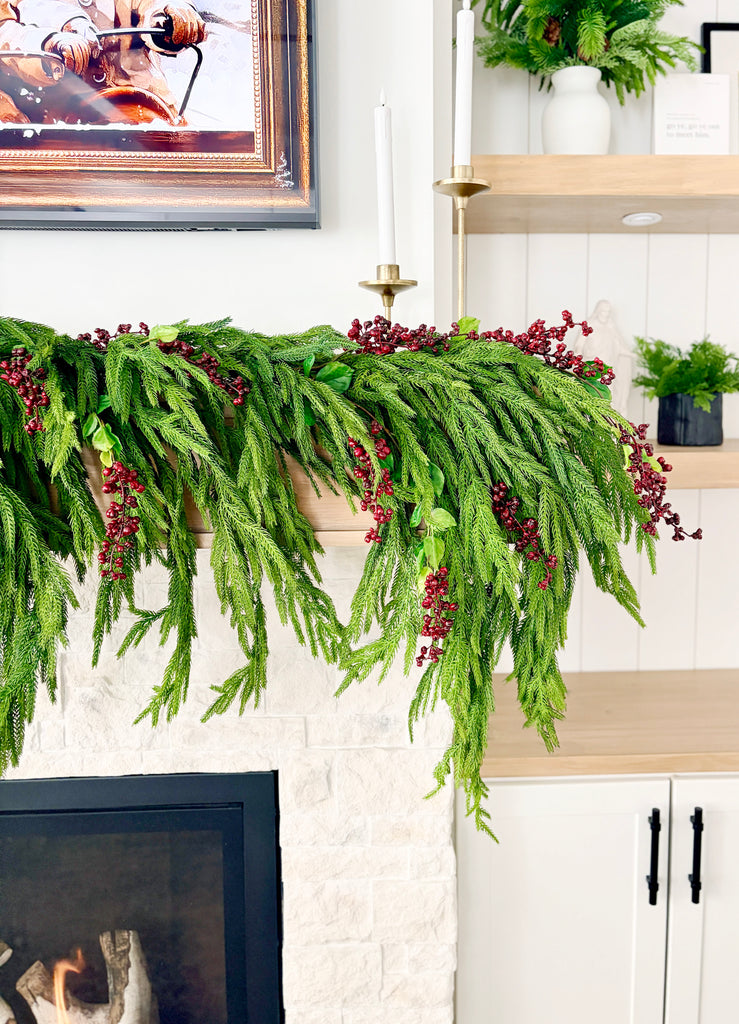 Natural Touch Norfolk Dripping Pine Garland - 40" x 27"