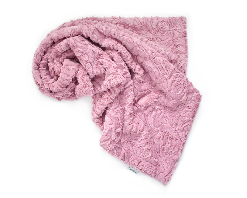 Luxe Cuddle Rose Minky Blanket | Woodrose - Cozy Cottontail
