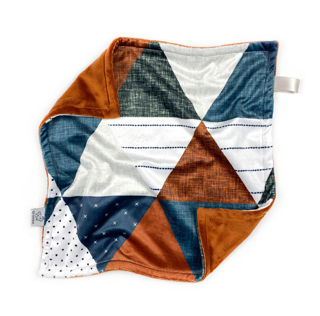 Minky Lovey | Rust Triangles - Cozy Cottontail