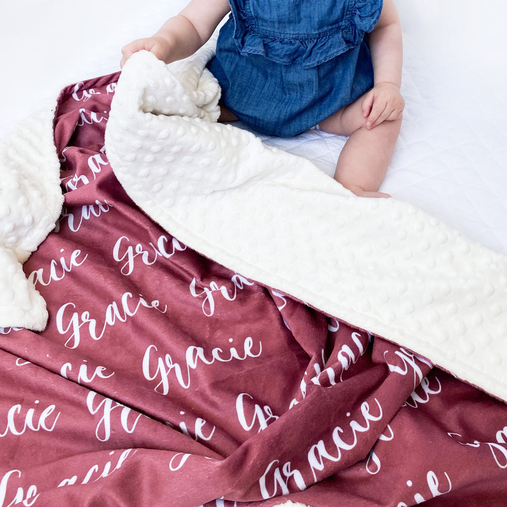 SAMPLE Custom Name Blanket - Cozy Cottontail
