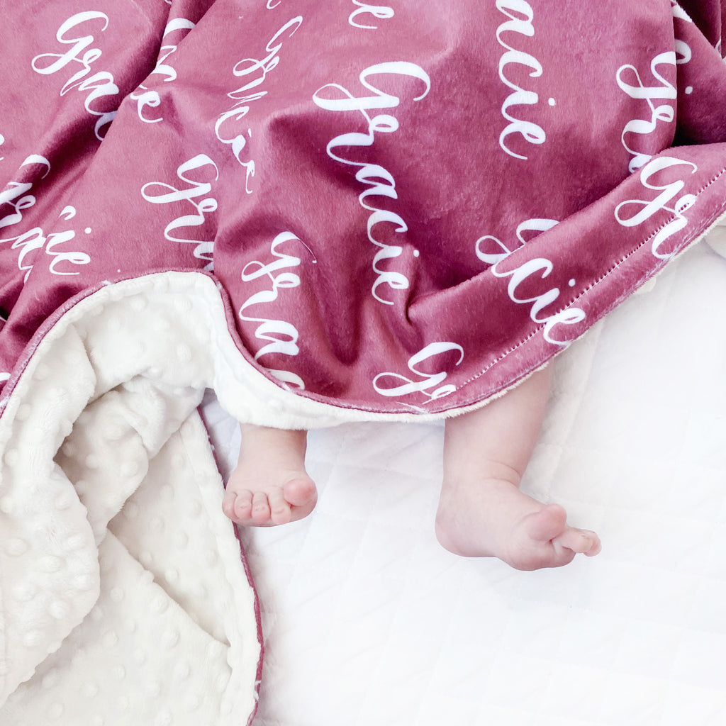 SAMPLE Custom Name Blanket - Cozy Cottontail