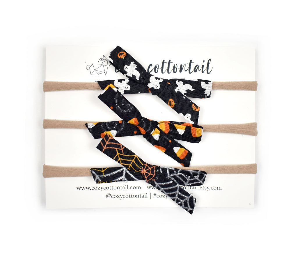Set of 3 Halloween Bows - Cozy Cottontail